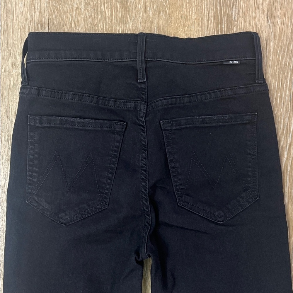 Mother The Insider Crop Step Fray Not Guilty Black High Rise Jeans size 27 - Picture 10 of 14
